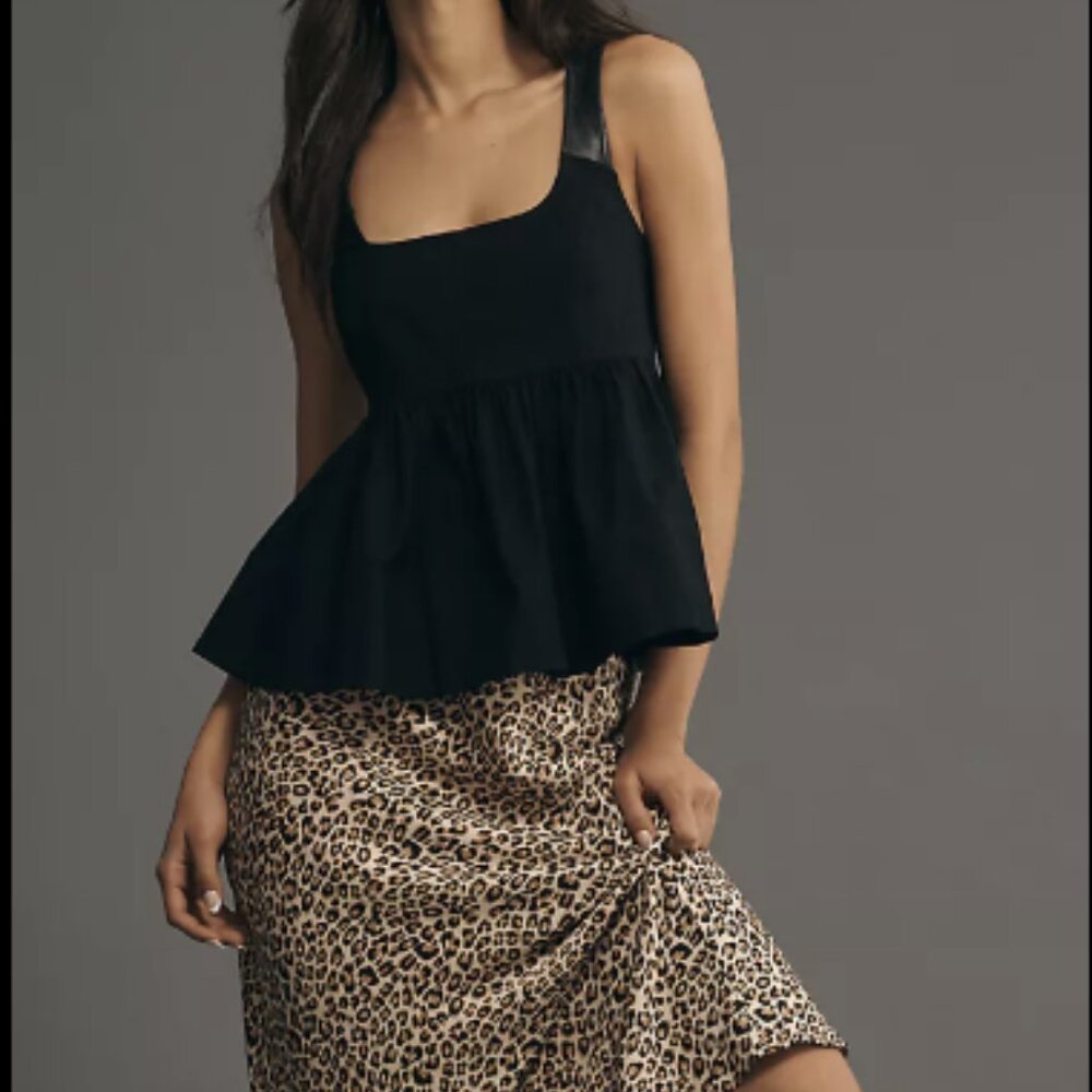 By Anthropologie Buckle Racer Back Babydoll Halter Top